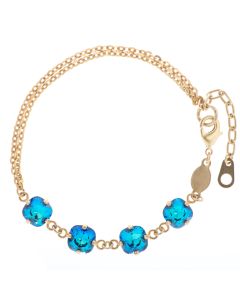 Catherine Popesco Sweet Petite Four Stone Bermuda Blue Crystal Bracelet