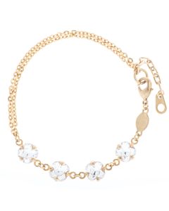 Catherine Popesco Sweet Petite Four Stone Clear Crystal Bracelet