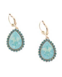 Catherine Popesco Teardrop Stone Border Crystal Earrings - Assorted Colors