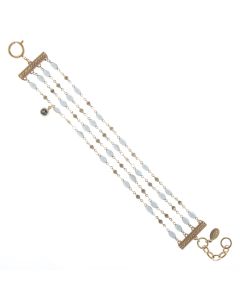 Catherine Popesco White French Enamel Four Strand Bracelet