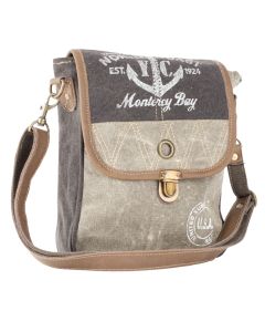 Monterey Bay Yacht Club Leather & Canvas Messinger Bag/Purse by Clea Ray