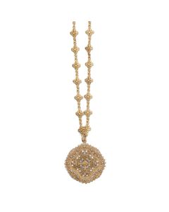 Catherine Popesco Crystal and Gold Filigree Necklace - 18"