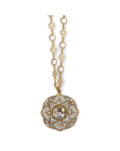 Beautiful Catherine Popesco Gold or Silver Crystal Necklace