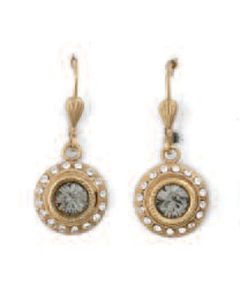 Catherine Popesco Small Round Rhinestone Dangle Earrings - Assorted Colors -Newer