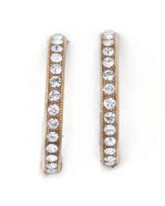 Catherine Popesco Gold & Crystal Hoop Earrings