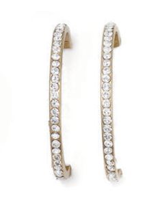 Catherine Popesco Gold & Crystal Large Hoop Earrings