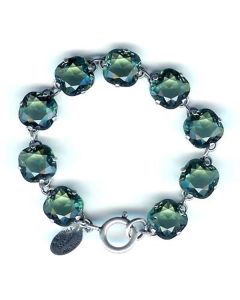 Catherine Popesco Large Stone Crystal Bracelet - Marine and Silver