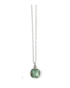 Catherine Popesco Large Stone Crystal Necklace  - Marine and Gold
