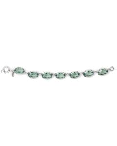 La Vie Parisienne Oval Crystal Bracelet - Marine and Silver