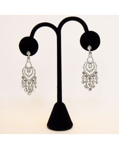 Silver and Crystal Chandelier Earrings - Bride  Bracchiale