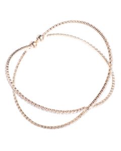 Jubilee Cuff Bracelet Clear Crystals in Helix - Rose Gold