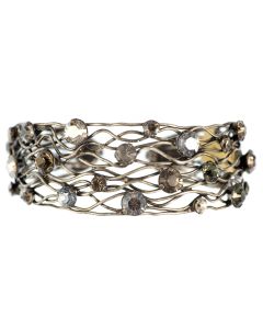 Konplott Cages Multi Pastel Antique Brass Narrow Cuff Bangle Bracelet