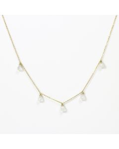 KOZAKH Handmade Minimalist Jewelry - Dainty Long Pluto Delicate Necklace - 14K Gold Filled - Moonstones
