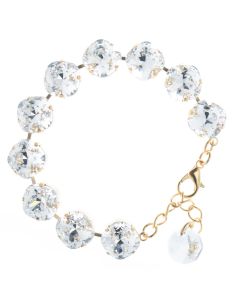 Lisa Marie Jewelry 12mm Square Swarovski Crystal Bracelet - Clear