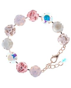 Lisa Marie Jewelry 12mm Square Swarovski Crystal Bracelet - Rose Combo