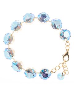 Lisa Marie 12mm Square Swarovski Crystal Bracelet - Sapphire Shimmer
