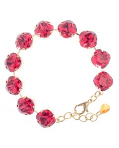 Lisa Marie Jewelry 12mm Square Swarovski Crystal Bracelet - Scarlet