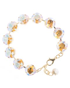 Lisa Marie Jewelry 12mm Square Swarovski Crystal Bracelet - Topaz Shimmer