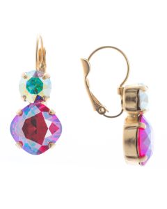 Lisa Marie Jewelry Two Stone Swarovski Crystal Earrings - Siam Shimmer