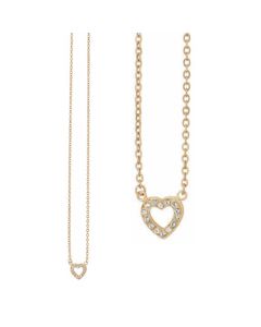 Catherine Popesco Small Gold Crystal Open Heart Pendant Necklace
