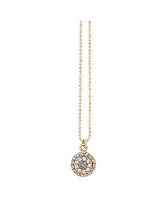 Catherine Popesco Small Round Pave Crystal Pendant Necklace