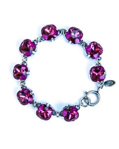 Fuchsia and Silver Bracelet