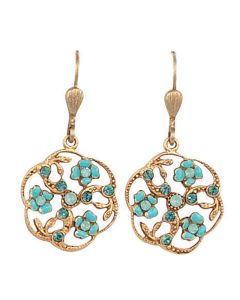 Catherine Popesco Small Gold French Enamel Flower Crystal Earrings