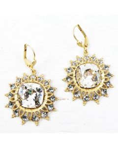 Catherine Popesco Shade & Gold Starburst Crystal Earrings