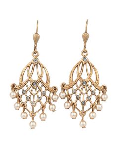 Catherine Popesco Pearl Chandelier Dangle Earrings