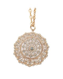 Beautiful Gold or Silver Crystal Medallion Necklace by Catherine Popesco
