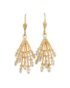 Catherine Popesco Gold Crystal Cluster Fan Earrings