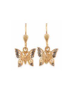 Catherine Popesco Petite Gold Butterfly Crystal Earrings