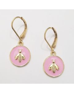 Catherine Popesco Round Enamel Bee Earrings - Assorted Colors