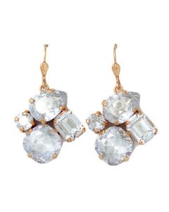 Catherine Popesco Elegant Multi Shape Shade Crystal Earrings