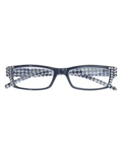 Majestic Eyewear Black & White Houndstooth Swarovksi Crystal Readers
