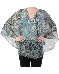 Magic Scarf Company Silky V-Neck Poncho - Assorted Prints