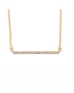 New! Catherine Popesco Gold Crystal Stone Bar Necklace - Black Diamond