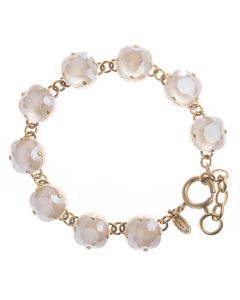 New Color! Catherine Popesco 12mm Large Stone Crystal Bracelet - Ivory Cream