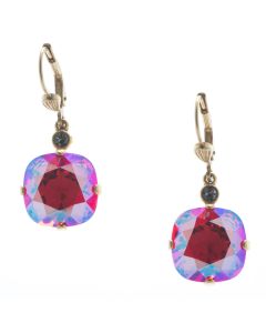 New Color! Catherine Popesco 12mm Large Stone Crystal Earrings - Siam Shimmer