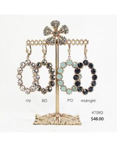 Catherine Popesco Oval Gold & Crystal Hoop Earrings - Assorted Colors