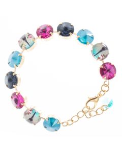 Paris Eiffel Tower YPMCO 12mm Crystal Bracelet - Pink &Teal
