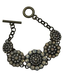 Antique Bronze Bracelet with 5 Milky Opal Circles by Sweet Lola