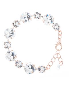 Sparkly! YPMCO 12mm & 8mm Swarovski Crystal Bracelet - Clear & Rose Gold