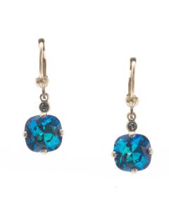 Sweet! Petite Catherine Popesco 8mm Crystal Dangle Earrings - Bermuda