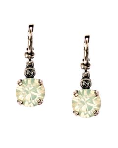 Catherine Popesco White Opal 8mm Round Small Stone Dangle Earrings