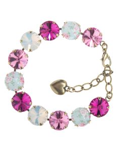 YPMCO 12mm - Fuchsia Rose Pink Vintage Chic Combo Crystal Bracelet