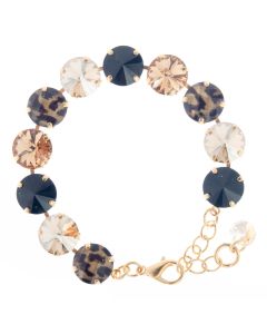 YPMCO 12mm Rivoli Cheetah/Leopard Combo Crystal Bracelet