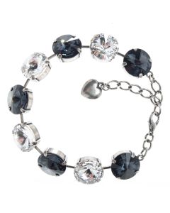 YPMCO 14mm Black and White Combo Swarovski Crystal Bracelet