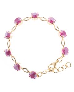 YPMCO 8mm Swarovski Crystal Oval Link Tennis Bracelet - Assorted Colors
