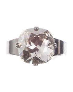 YPMCO Silvery Black And Shade Swarovski Crystal Ring